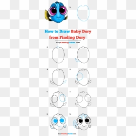 How To Draw Baby Dory From Finding Dory - Easy Baby Dory Drawing, HD Png Download - finding dory png