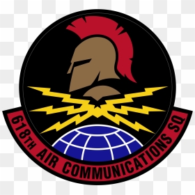 618 Air Communications Squadron Color Emblem - Fighter Squadron, HD Png Download - lightning bolts png