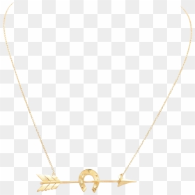 Gold Arrow And Horseshoe Necklace - Necklace, HD Png Download - gold arrow png