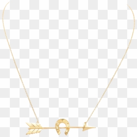 Gold Arrow And Horseshoe Necklace - Necklace, HD Png Download - gold arrow png