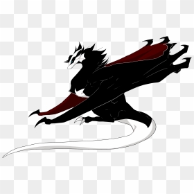 Dragon Cartoon Silhouette Black - Illustration, HD Png Download - village png