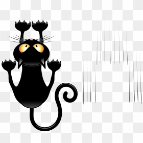 Black Cat Cartoon Png , Png Download - Cat Scratching Clipart, Transparent Png - cartoon cat png
