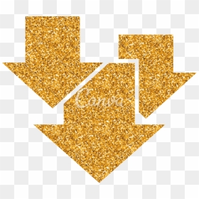 Glitter Icons - Gold Arrow Pointing Down, HD Png Download - gold arrow png