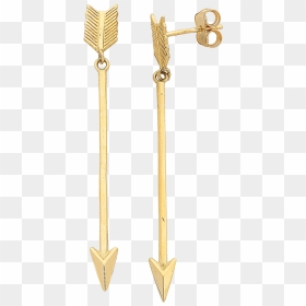 Gold Arrow Drop Earrings, HD Png Download - gold arrow png