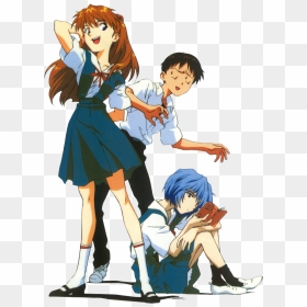Caterpie Evangelion Shinji Ikari Rei Ayanami Asuka - Shinji Asuka And Rei, HD Png Download - asuka png