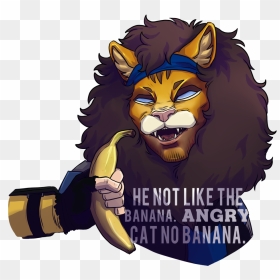Angry Cat No Banana - Illustration, HD Png Download - cartoon cat png