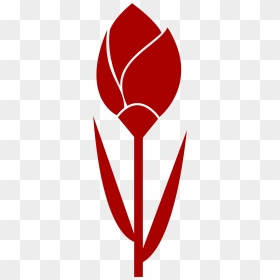 Tulip Simple Red Flower- Remixed, One Color - Portable Network Graphics, HD Png Download - red flower png
