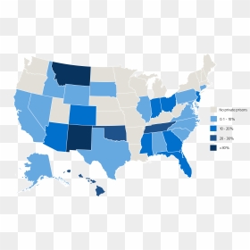 Private Prison State Map Transparent - Private Prisons, HD Png Download - united states map png