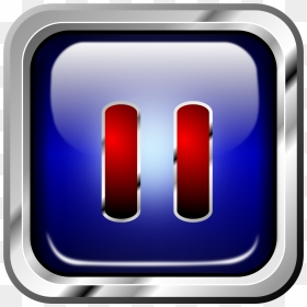 Icon Blue Multimedia Pause Clip Arts - Metal Button Png Icon, Transparent Png - pause png