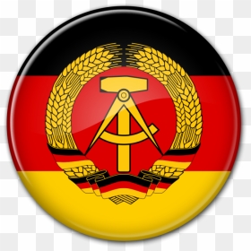 Round Glass Flag Of The Gdr - East Germany Flag Circle, HD Png Download - germany flag png