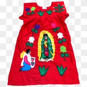 Apparel Dress Mexican Embroided Flowers Virgen De Guadalupe - Day Dress, HD Png Download - virgen de guadalupe png