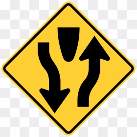 Traffic Sign - Divided Highway Ends And Begins Sign, HD Png Download - open sign png