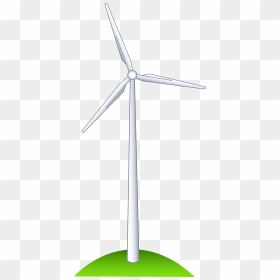 Wind Turbine On A Hill - Clip Art Wind Mill, HD Png Download - windmill png