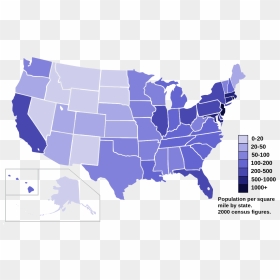United States Population Map By State Us 1958 - Every State's Most Hated State, HD Png Download - united states map png