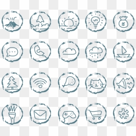 Ui Design Small Icons Hand Drawn Png And Vector Image - Transparent Small Icons, Png Download - hand drawn circle png