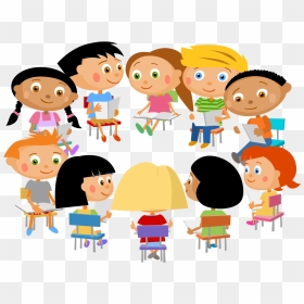 Clipart Circle Of Students Svg Free Library Circle - Students Sitting In A Circle, HD Png Download - students png