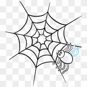 How To Draw How To Draw A Spider Web With Spider In - Easy Spider Webs Drawing, HD Png Download - realistic spider web png