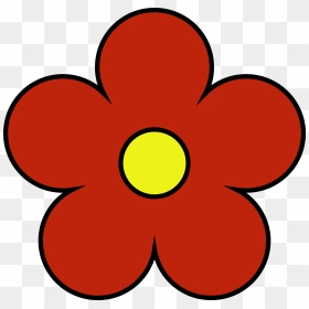 Outside Red Inside Yellow Flower Png Clipart - Simple Flower Clip Art, Transparent Png - yellow flower png