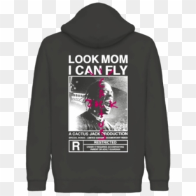 Travis Scott Look Mom I Can Fly Tee, HD Png Download - black hoodie png
