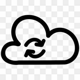 Synchronize Sign Of A Cloud With Two Arrows In Circle - Cloud Computing, HD Png Download - hand drawn circle png