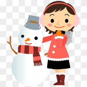 Girl Snowman Clipart - Cartoon, HD Png Download - snowman clipart png