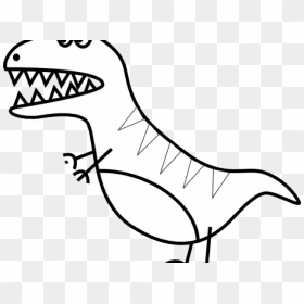 Dinosaur Clipart Easy - T Rex Cartoon Easy, HD Png Download - dinosaur clipart png