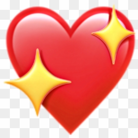 Cute Heart Shiny Sparkle Shinyheart Sparkelheart Red - Emoji Heart Png Transparent, Png Download - cute heart png