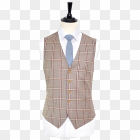 Two Shades Of Brown Window Pane Suit - Sweater Vest, HD Png Download - window pane png