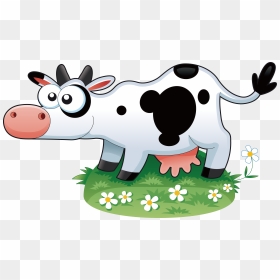 Cute Cartoon Animals, Png Download - Cattle Sticker Png, Transparent Png - grass vector png