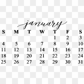 Calendar January Desk Pad Clip Art - January Numbers Png Calendar, Transparent Png - january png