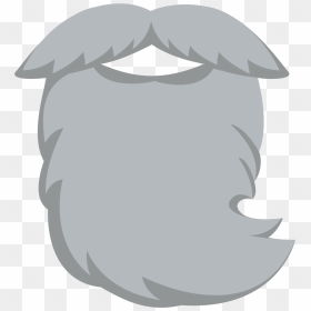 Mustache Clipart Gray - Grey Beard Clipart, HD Png Download - handlebar mustache png