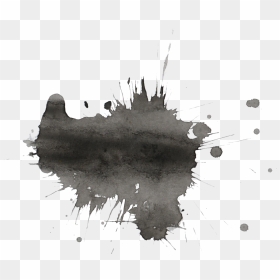 Black Watercolor Png - Ink Drop In Water Png, Transparent Png - ink blot png