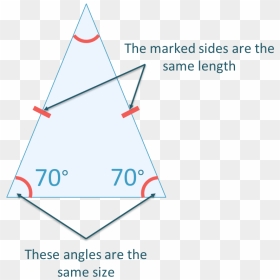 Angles Isosceles Triangle Equal Sides Equal Angles - Triangle, HD Png Download - equilateral triangle png