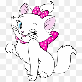 Animated Kitten Clipart - White Cute Cat Cartoon, HD Png Download - kittens png