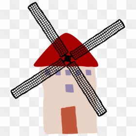 Line,red,windmill - Molinos De Viento Clipart, HD Png Download - windmill png