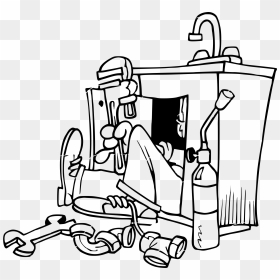 Plumbing Comic Clip Arts - Clipart Black And White Plumber, HD Png Download - comic png