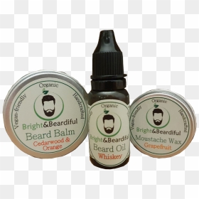 Bright And Beardiful"s Beard Oil, Balm And Moustache - Label, HD Png Download - handlebar mustache png