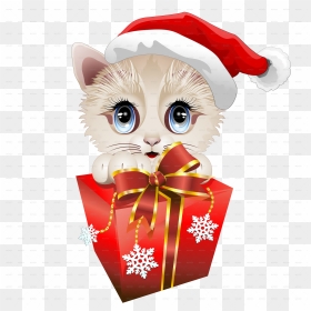 Kitten Clipart Christmas Santa - Cute Kitten Transparent Iclipart, HD Png Download - kittens png