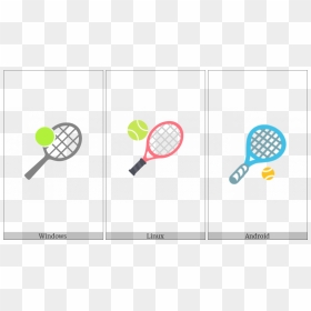 Tennis Racquet And Ball On Various Operating Systems - Tennis Racquet, HD Png Download - tennis racket png
