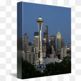 Seattle Downtown With Space Needle By Tim Knight Banner - Seattle, HD Png Download - space needle png