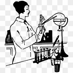 Lady Scientist Clip Arts - Science Lab Drawing, HD Png Download - scientist png
