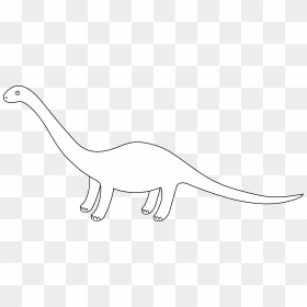 Dinosaurs Clipart Brontosaurus - White Silhouette Dinosaur Clipart, HD Png Download - dinosaur clipart png