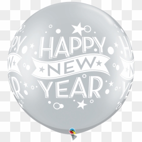 New Year Confetti Silver - Round Happy New Years, HD Png Download - silver confetti png