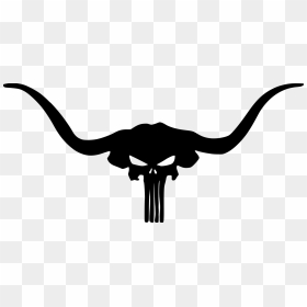 Longhorn-punisher File Size - Punisher Skull Stencil Free Download, HD Png Download - punisher skull png