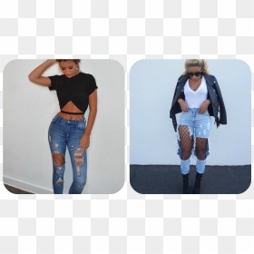 Casual Outfits With Fishnets, HD Png Download - fishnet png