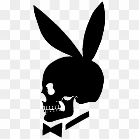 #playboy #bunny #playboybunny #black #skull #blackskull - Skull Playboy Bunny, HD Png Download - black skull png