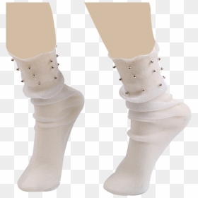 Beaded Embellished Yarn Fishnet Crew Socks, HD Png Download - fishnet png