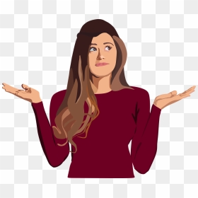 Confused Woman Clipart, HD Png Download - shrug png
