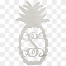 Black And White Pineapple Png - Vine Wood Monogram Wholesale Boutique, Transparent Png - pinapple png