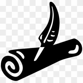 Vector Illustration Of Parchment Or Papyrus Scroll, HD Png Download - quill png